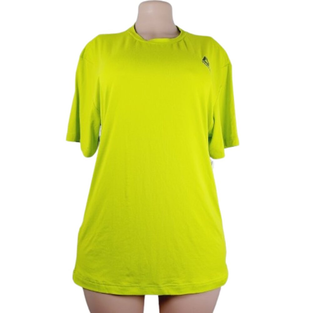 Reebok Women's Neon Yellow Classic Crewneck Pullover Short Sleeve T-Shirt Size M